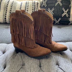 GIRLS fringe cowgirl boots